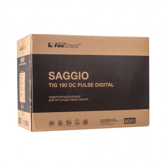 купить Аппарат аргонодуговой сварки SAGGIO TIG 180 DC Pulse Digital (пр-во FoxWeld/КНР)