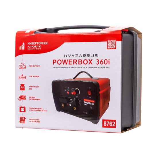 купить Инверторное пуско-зарядное устройство KVAZARRUS PowerBox 360i, таймер, пластиковый кейс