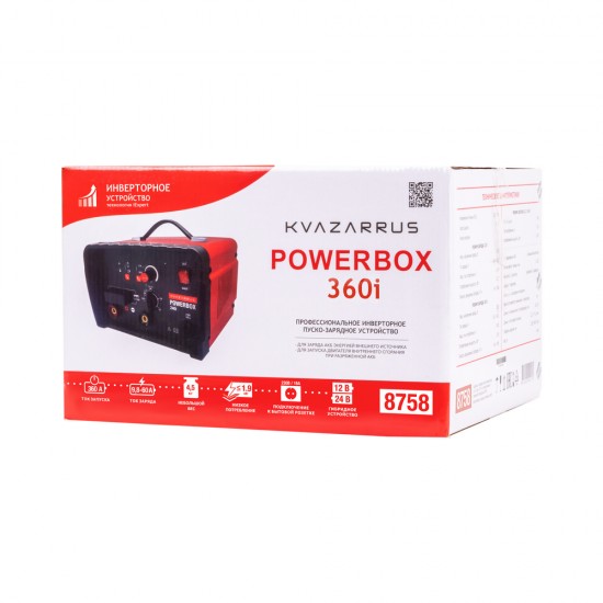 купить Инверторное пуско-зарядное устройство KVAZARRUS PowerBox 360i, таймер, цветная коробка