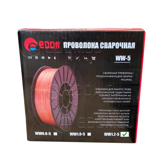 купить Сварочная проволока омеднённая Edon WW1.2-5 (1,2 мм., 5,0 кг., D200)