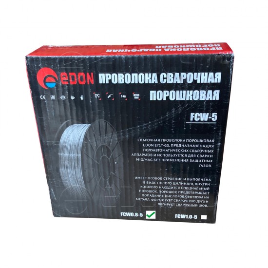 купить Сварочная проволока порошковая Edon FCW0.8-5 (0,8 мм., 5,0 кг., D200)