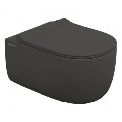 Подвесной унитаз Berges EGO XL Rimless 083218 сиденье EGO XL Slim SO антрацит матовый