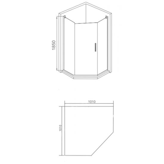 Душевой уголок Good Door Pandora PNT-100-C-CH 100 стекло прозрачное