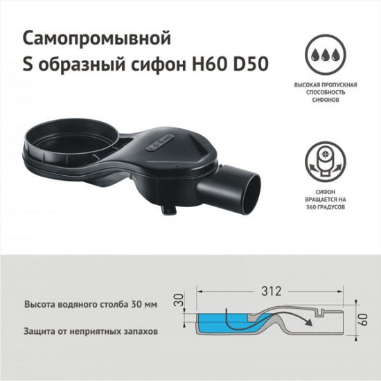 Душевой лоток Berges Super Slim Black 095154 80см чёрный матовый