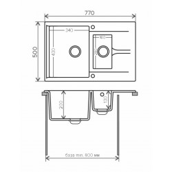 Мойка кухонная Polygran BRIG-770 чёрный 621404