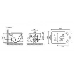 Ceramica Nova Modena Rimless CN6063MW подвесной унитаз матовый