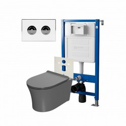 Комплект унитаза с инсталляцией Point Элемент PN48215WC с сиденьем Микролифт
