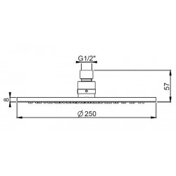 Верхний душ Paini 50PJ759TT25 25см матовое золото