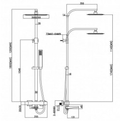Душевая стойка Denberg LT-301 с термостатом хром