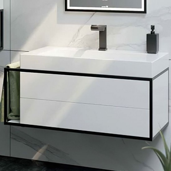 Подвесная тумба под раковину Clarberg Logic LOG0108R 80см белый