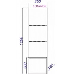 Пенал подвесной Clarberg Logic LOG0435 35x120см белый