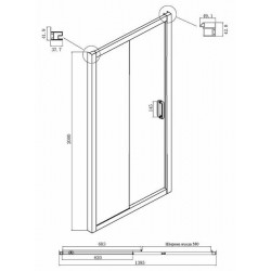 Душевой уголок Ambassador Forsa 17022220ABB-100ABB 140x100см чёрный/тонированное