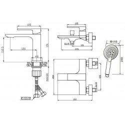 Orange Lutz M04-311w, set 3 in 1 белый. Набор смесителей