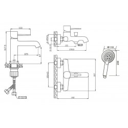 Orange Karl M05-311w, set 3 in 1 белый. Набор смесителей