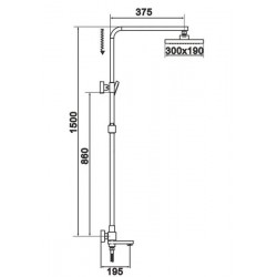 Душевая стойка Rose R1036 хром