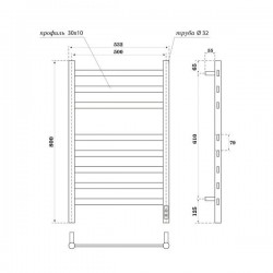 Полотенцесушитель электрический Point Селена PN16858W П8 500x800 белый