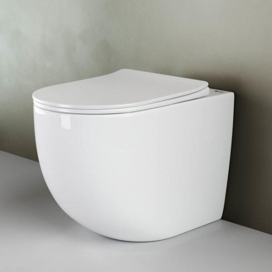 Приставной унитаз Ceramica Nova Mia CN1810 безободковый белый