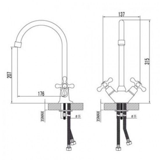 Смеситель для кухонной мойки Lemark Standard (LM2105C)