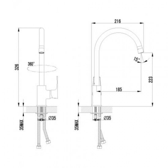 Смеситель для кухонной мойки Lemark Plus Factor (LM1605C)