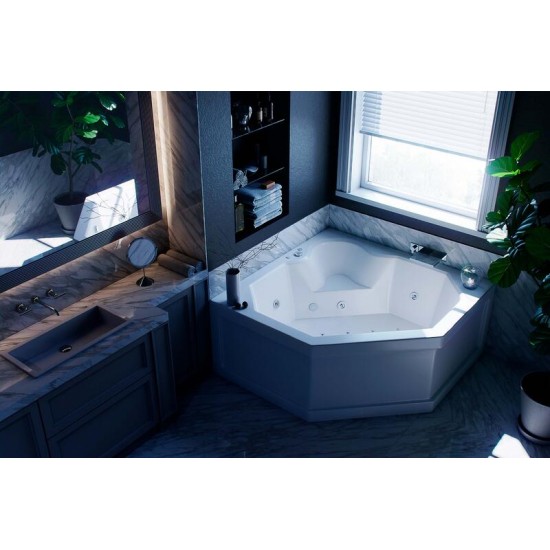 Акриловая ванна Aquatek Лира LIR150-0000032 150х150 см с фронтальным экраном вклеенный цельносварной металлический каркас