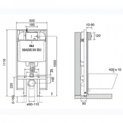 Инсталляция OLI74 PLUS SANITARBLOCK S90, под механическую панель слива.