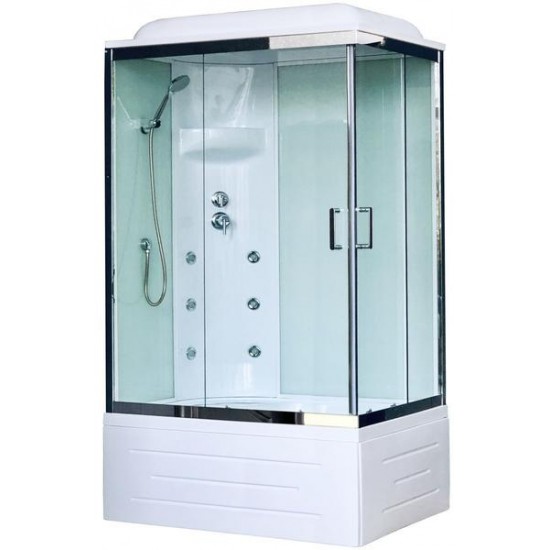 Душевая кабина Royal Bath BP левая стекло белое/прозрачное 100x80см RB8100BP3-WT-CH-L