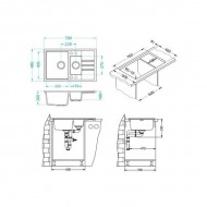 Кухонная мойка Alveus 1119693 Intermezzo 70 Granital Concrete-G81 78x48