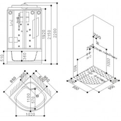 SSWW BU106B Душевая кабина 950X950X2200