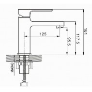 Смеситель для раковины Rose R1001H-1 чёрный матовый