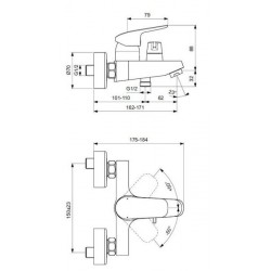 Смеситель для ванны и душа Ideal Standard Ceraflex B1740AA