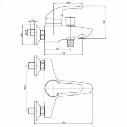 Смеситель для ванны с душем KAISER Nova 23022