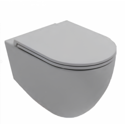 Подвесной унитаз Isvea Infinity 10NF02001SV-2V безободковый крышка микролифт серый бетон матовый