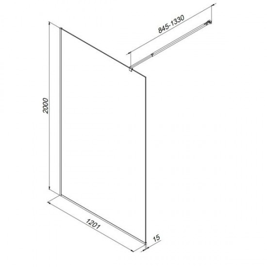 Душевая перегородка AM.PM Func W84WI-120-F1-BTE 120 см