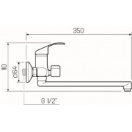 Смеситель для ванны с душем РМС SL128-006E хром