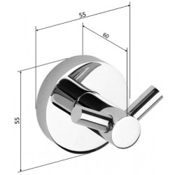 Двойной крючок Sapho X-Round хром XR202
