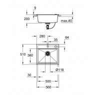 Мойка кухонная Grohe 31651AT0 K700 серый гранит