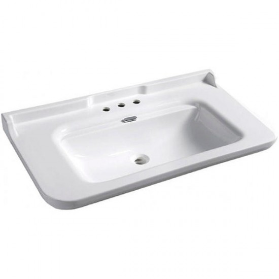 Раковина Kerasan Waldorf 4144K1bi/cr*3 Белая 120 см