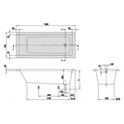 Акриловая ванна Villeroy Boch Targa Plus Solo UBA167NES2V01+U99740000 160х70 см ножки в комплекте