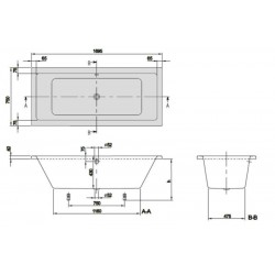 Акриловая ванна Villeroy Boch Targa Plus Duo 170х75 см UBA170NES2V01+U99740000 ножки в комплекте