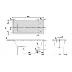 Акриловая ванна Villeroy Boch Targa Plus Solo UBA177NES2V01+U99740000 170х70 см ножки в комплекте