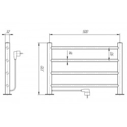 Полка электрическая Domoterm DMT-T4 38x53 EK L хром