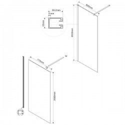 Душевая перегородка Vincea Walk In VSW-1H800CLB 80 см