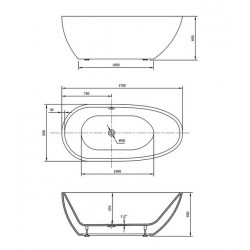 Акриловая ванна Vincea VBT-422-1700 170 x 80 см