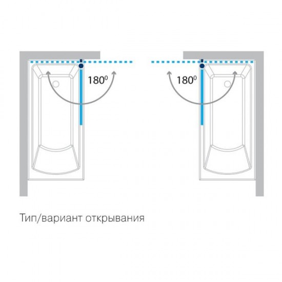 Шторка для ванны Koller Pool Waterfall Line QP93(right) chrome,grape