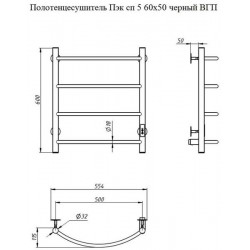 Электрический полотенцесушитель Тругор Пэк сп 5 60x50см хром Пэксп5/6050белыйВГП