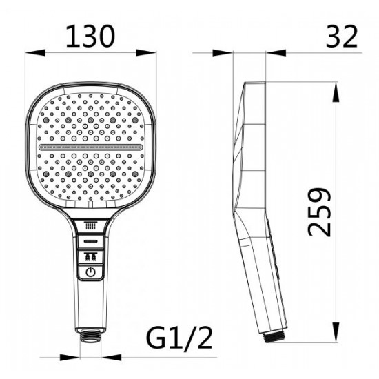 Лейка для душа ESKO SPL1403SQ хром