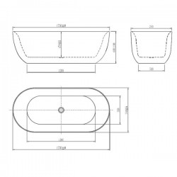 Акриловая ванна Aquatek Афина 170x78 см черный AQ-144778BL