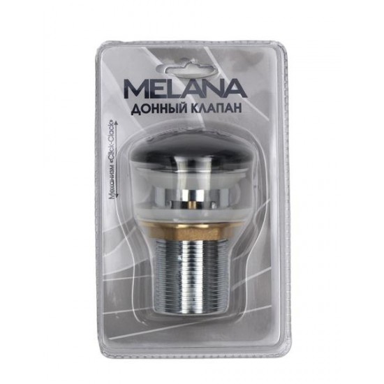 Донный клапан Melana MLN-335300B с переливом чёрный