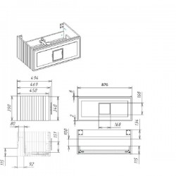 Тумба под раковину La Fenice Cubo FNC-01-CUB-G-90R 90 см