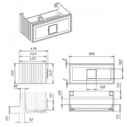 Тумба под раковину La Fenice Cubo Bianca FNC-02-CUB-G-100-GB 100 см
